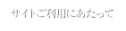 サイトご利用にあたって